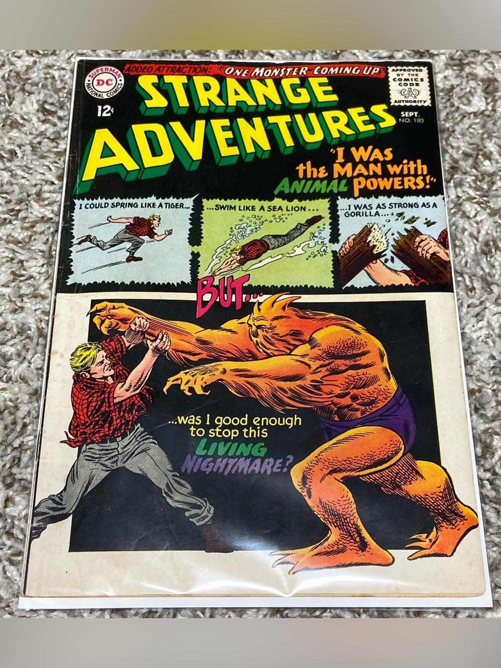 VINTAGE 1965 DC COMICS Key Strange Adventures 1st App Animal Man Silver Age #180